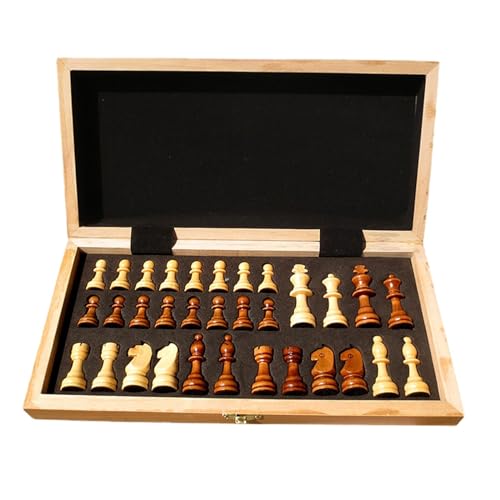 Internationales Schach, magnetisches tragbares Schachbrett-Set aus Holz, großes Schachbrett für Familie und Erwachsene, Brettspiel-Geschenk, Schach-Geschenke von LYFDPN