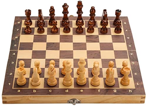 Magnetisches internationales Schachspiel aus Holz mit interner Aufbewahrung, Faltbare tragbare Schachbrettspiele, verlobtes Geburtstagsgeschenk, Brettspiele von LYFDPN