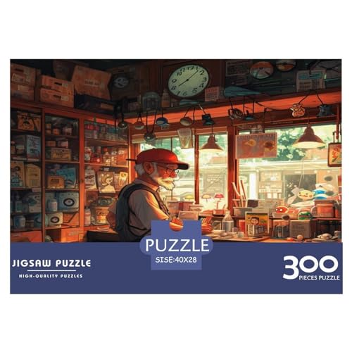 Alter Mann im LadenJigsaw Puzzle, 300 Pieces, Nachhaltige Spiele, Jigsaw Puzzle for Adults and Children Aged 14+，Premium Quality Jigsaw Puzzle in Panorama Format von LYJSMDAAA