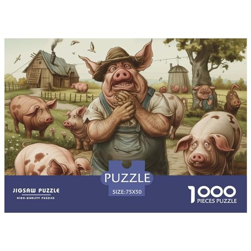 Bauernhof-Szene Jigsaw Puzzle 1000 Pieces – Nachhaltige Spiele – Puzzle for Adults and Children from 14 Years，Premium Quality Jigsaw Puzzle in Panorama Format von LYJSMDAAA