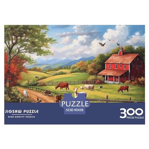 Bauernhof-SzeneJigsaw Puzzle, 300 Pieces, Nachhaltige Spiele, Jigsaw Puzzle for Adults and Children Aged 14+，Premium Quality Jigsaw Puzzle in Panorama Format von LYJSMDAAA