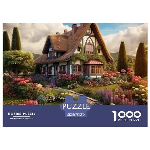 Bergdorf Hütte Puzzle 1000 Pieces - Familienspiele Jigsaw Puzzle for Adults | Puzzle 1000 |Premium Quality Jigsaw Puzzle in Panorama Format von LYJSMDAAA