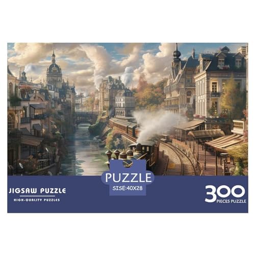 Dampfeisenbahn Puzzle 300 Piecess - Relieve Stress - Jigsaw Puzzle for Adults and Children from 14 Years，Premium Quality Jigsaw Puzzle in Panorama Format von LYJSMDAAA