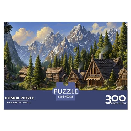 Das Traumdorf Puzzle 300 Pieces - Nachhaltige Spiele - Jigsaw Puzzle for Adults and Children from 14 Years，Premium Quality Jigsaw Puzzle in Panorama Format von LYJSMDAAA