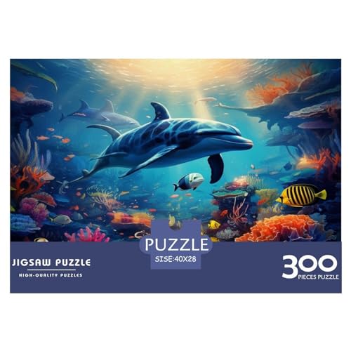 Delfin Puzzle 300 Pieces - Nachhaltige Spiele - Jigsaw Puzzle for Adults and Children from 14 Years，Premium Quality Jigsaw Puzzle in Panorama Format von LYJSMDAAA