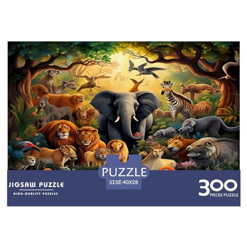 Dschungel-Tiere Jigsaw Puzzle 300 Pieces – Nachhaltige Spiele – Puzzle for Adults and Children from 14 Years，Premium Quality Jigsaw Puzzle in Panorama Format von LYJSMDAAA