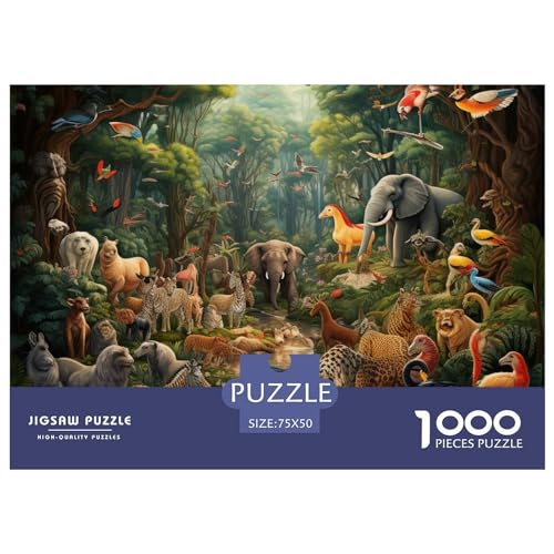 Dschungel-Tiere Puzzle 1000 Pieces Intelligenz Herausforderung Jigsaw Puzzle for Adults and Children from 14 Years，Premium Quality Jigsaw Puzzle in Panorama Format von LYJSMDAAA