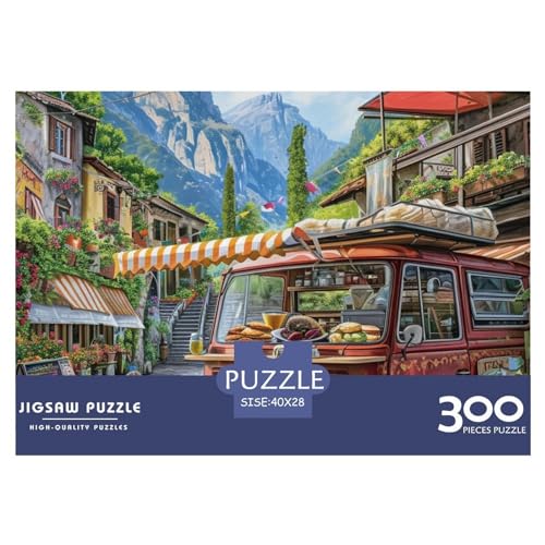 Europäischer Food Truck Puzzle 300 Pieces - Nachhaltige Spiele - Jigsaw Puzzle for Adults and Children from 14 Years，Premium Quality Jigsaw Puzzle in Panorama Format von LYJSMDAAA