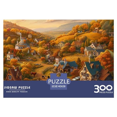 Fantasie-Stadt Puzzle Nachhaltige Spiele 300 Pieces Puzzle for Adults and Children from 14 Years,Premium Quality Jigsaw Puzzle in Panorama Format von LYJSMDAAA