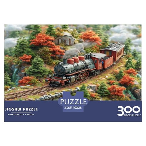 Fantasy-Zug Puzzle - 300 Pieces Premium Quality Jigsaw Puzzle for Adults and Children from 14 Years 2-in-1 Special Edition with Nachhaltige Spiele Motifs von LYJSMDAAA