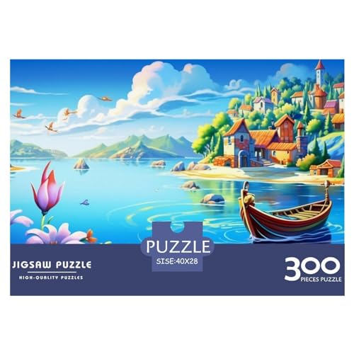 Ferienbucht Puzzle Nachhaltige Spiele 300 Pieces Puzzle for Adults and Children from 14 Years,Premium Quality Jigsaw Puzzle in Panorama Format von LYJSMDAAA