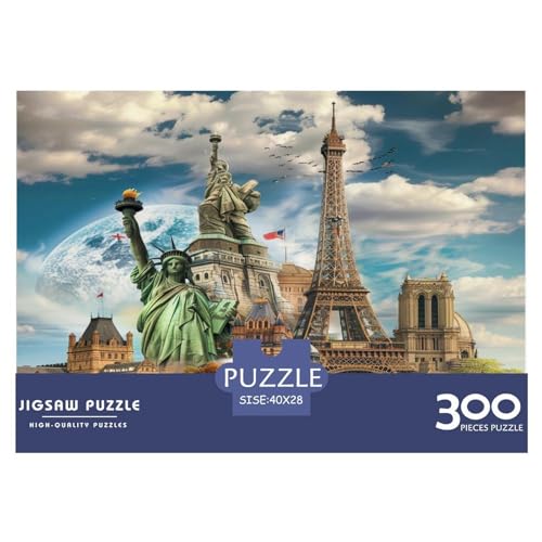 Freiheitsstatue Puzzle 300 Pieces Nachhaltige Spiele Jigsaw Puzzle for Adults and Children from 14 Years，Premium Quality Jigsaw Puzzle in Panorama Format von LYJSMDAAA