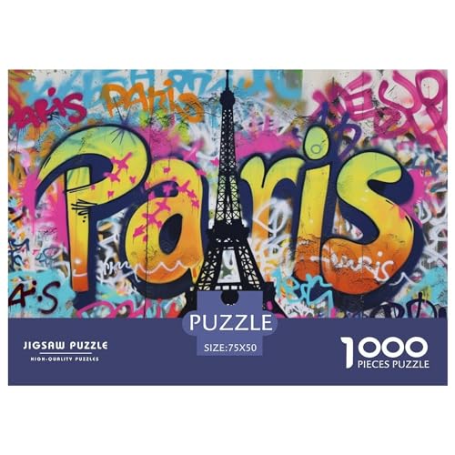 Graffiti Paris Puzzle 1000 Pieces - Nachhaltige Spiele Jigsaw Puzzle for Adults | Puzzle 1000 |Premium Quality Jigsaw Puzzle in Panorama Format von LYJSMDAAA