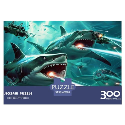 Hai Puzzle 300 Pieces - Nachhaltige Spiele Jigsaw Puzzle for Adults | Puzzle 1000 |Premium Quality Jigsaw Puzzle in Panorama Format von LYJSMDAAA