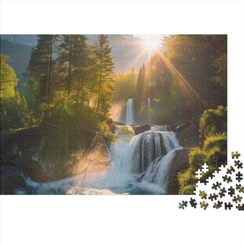 High Mountain Waterfall Puzzle 300 Pieces - Spiele herausfordern Jigsaw Puzzle for Adults | Puzzle 1000 |Premium Quality Jigsaw Puzzle in Panorama Format von LYJSMDAAA