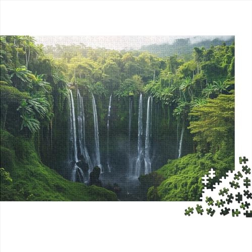 High Mountain Waterfall Puzzle 500 Pieces Spiele herausfordern Jigsaw Puzzle for Adults and Children from 14 Years，Premium Quality Jigsaw Puzzle in Panorama Format von LYJSMDAAA