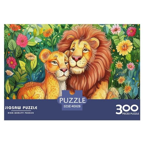 Löwe Puzzle Nachhaltige Spiele 300 Pieces Puzzle for Adults and Children from 14 Years,Premium Quality Jigsaw Puzzle in Panorama Format von LYJSMDAAA