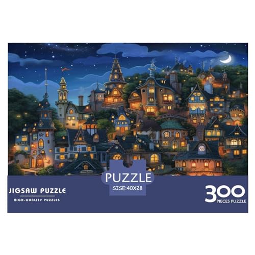 Magische Stadt Jigsaw Puzzle 300 Pieces – Nachhaltige Spiele – Puzzle for Adults and Children from 14 Years，Premium Quality Jigsaw Puzzle in Panorama Format von LYJSMDAAA