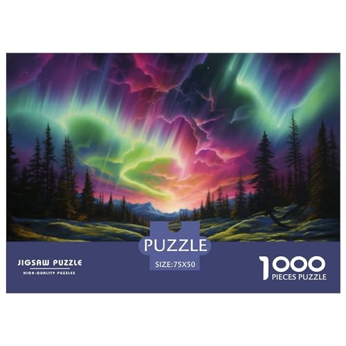 Nordlichter in Norwegen Puzzle 1000 Pieces - Familienspiele Jigsaw Puzzle for Adults | Puzzle 1000 |Premium Quality Jigsaw Puzzle in Panorama Format von LYJSMDAAA