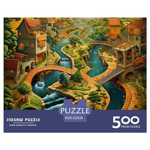 Paradies Jigsaw Puzzle - Nachhaltige Spiele - 500 Pieces Puzzle for Adults and Children from 10 Years，Premium Quality Jigsaw Puzzle in Panorama Format von LYJSMDAAA