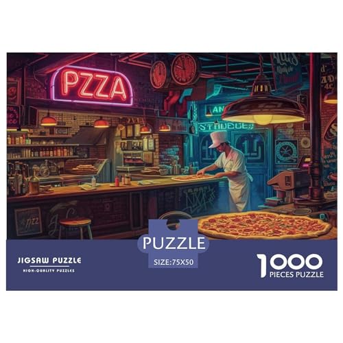 Pizzeria 1000 Jigsaw Puzzle, Premium Quality, for Adults and Children from 12 Years Puzzle，Premium Quality Relieve Stress Jigsaw Puzzle in Panorama Format von LYJSMDAAA