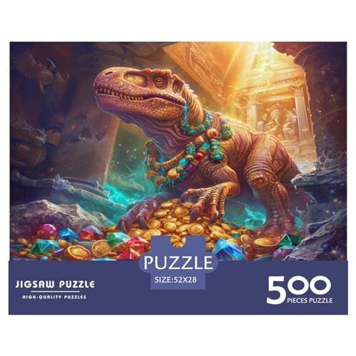 Reicher DinosaurierJigsaw Puzzle, 500 Pieces, Nachhaltige Spiele, Jigsaw Puzzle for Adults and Children Aged 14+，Premium Quality Jigsaw Puzzle in Panorama Format von LYJSMDAAA