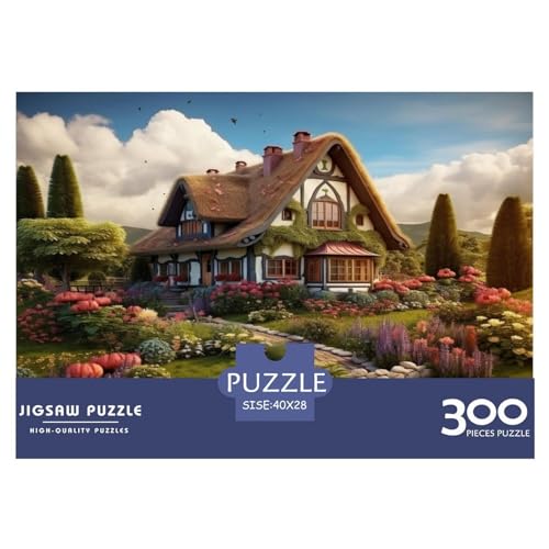 Rustic Häuschen Puzzle 300 Pieces - Nachhaltige Spiele - Jigsaw Puzzle for Adults and Children from 14 Years，Premium Quality Jigsaw Puzzle in Panorama Format von LYJSMDAAA