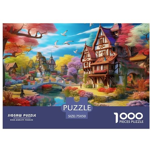 Stadtbild Architektur Puzzle 1000 Pieces Intelligenz Herausforderung Jigsaw Puzzle for Adults and Children from 14 Years，Premium Quality Jigsaw Puzzle in Panorama Format von LYJSMDAAA