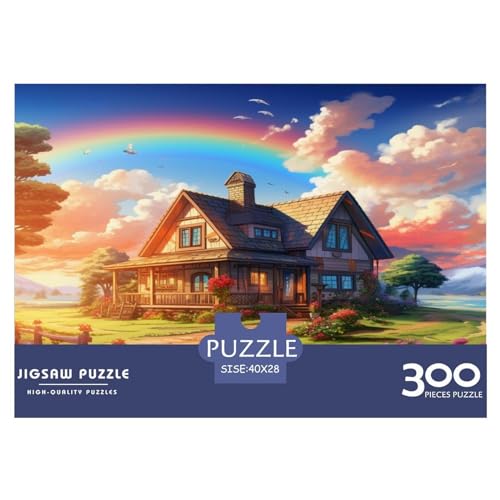 Süße LandschaftJigsaw Puzzle, 300 Pieces, Nachhaltige Spiele, Jigsaw Puzzle for Adults and Children Aged 14+，Premium Quality Jigsaw Puzzle in Panorama Format von LYJSMDAAA