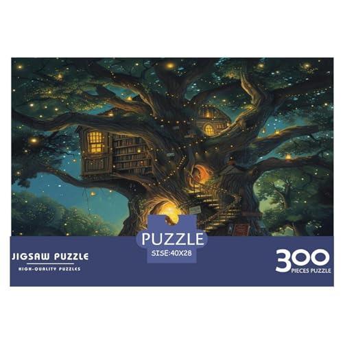 Treehouse Bibliothek Puzzle 300 Pieces - Nachhaltige Spiele Jigsaw Puzzle for Adults | Puzzle 1000 |Premium Quality Jigsaw Puzzle in Panorama Format von LYJSMDAAA