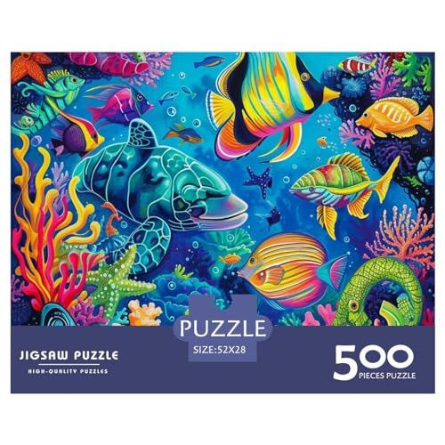 Unterwasserwelt Jigsaw Puzzle 500 Pieces – Nachhaltige Spiele – Puzzle for Adults and Children from 14 Years，Premium Quality Jigsaw Puzzle in Panorama Format von LYJSMDAAA