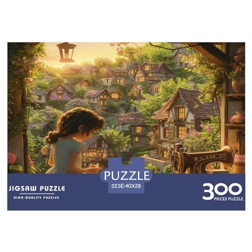 Village Landscape Puzzle 300 Pieces Nachhaltige Spiele Jigsaw Puzzle for Adults and Children from 14 Years，Premium Quality Jigsaw Puzzle in Panorama Format von LYJSMDAAA