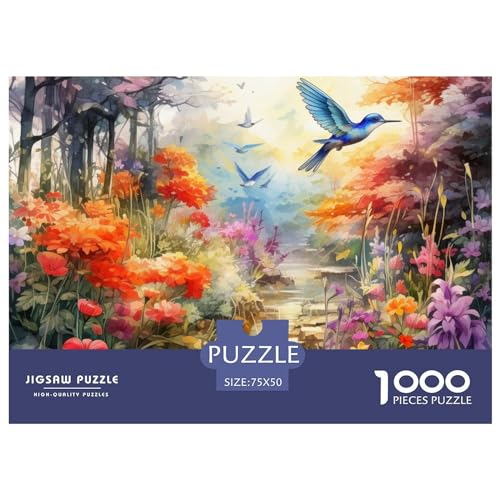 Vögel und Blumen Jigsaw Puzzle - Intelligenz Herausforderung - 500 Pieces Puzzle for Adults and Children from 10 Years，Premium Quality Jigsaw Puzzle in Panorama Format von LYJSMDAAA