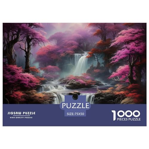 Wasserfälles Puzzle 1000 Pieces Nachhaltige Spiele Jigsaw Puzzle for Adults and Children from 14 Years，Premium Quality Jigsaw Puzzle in Panorama Format von LYJSMDAAA