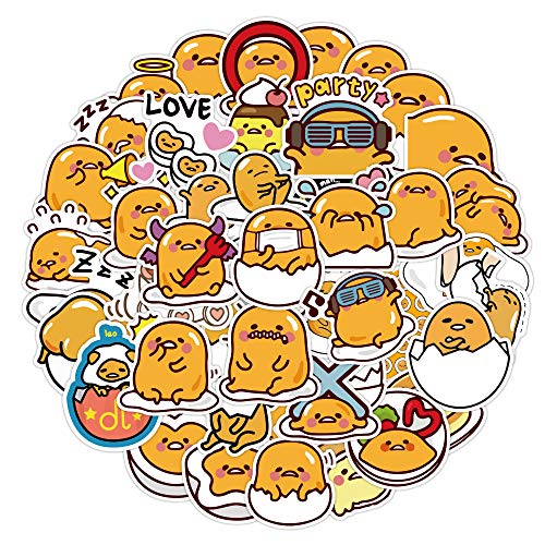 120 Stück Gudetama Aufkleber Niedliche Cartoon Lazy Egg Aufkleber für Laptop Skateboard Telefon Computer Gitarre Gepäck Auto Handy Motorrad, Vinyl Wasserdicht Kawaii Aufkleber für Kinder Teenager von LYLSDSB