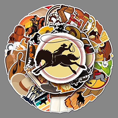 50 Stück Western Cowboy Aufkleber Coole Wasserdicht Western Wild Sticker für Laptop Motorrad Gepäck Bumper Computer Koffer Telefon Skateboard,Vinyl Cartoon Funny Aufkleber für Jugendlich Erwachsene von LYLSDSB