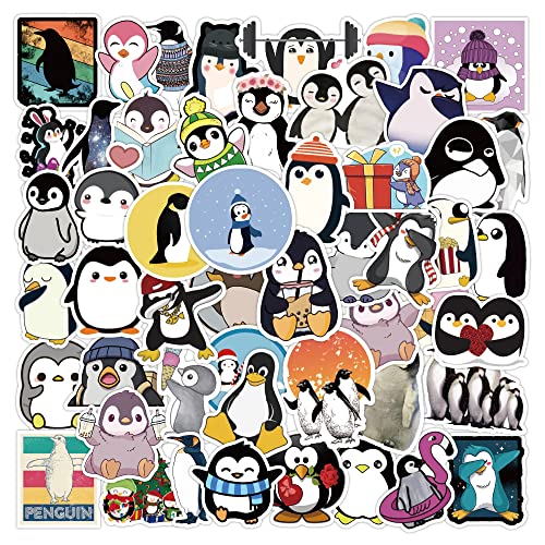 LYLSDSB Pinguin Aufkleber 50 Stück Vinyl wasserdichte Tier Stickers für Wasserflaschen Laptop Skateboard Koffer Bumper Auto Motorräder Fahrrad Kinder Teenager von LYLSDSB