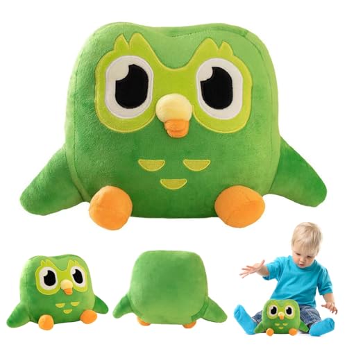 Grüne Eule Plüschtier, 20cm Green Owl Plush Toy, Cartoon Grüne Eule Plüschtier, Cartoon Eule Stofftier, Soft Cartoon Owl Throw Pillow, Niedliches Eulen Plüsch Umarmungskissen für Kinder und Fans von LYNBLY