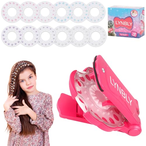 LYNBLY Hair Bedazzler Kit, Diamond Hair Machine, Glitzersteine Haare Maschine with 180 Hair Gems, Hair Gemstone Styler, Hair Sticker Maschine, Haar Glitzer Strasssteine Hair Glitter Machine von LYNBLY