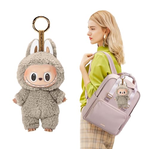 Labubu Plush Keychain, 17cm Labubu Monster Keychain, Labubu Kuscheltier, Labubu Plüsch Schlüsselanhänger, Labubu Plush Doll, Labubu Puppe, Geschenke für Jungen und Mädchen (Aprikose) von LYNBLY