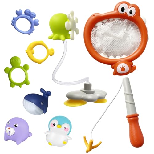 LYNSAN 4-in-1 Badewannenspielzeug Badespielzeug Baby 10 Stück Angelspielzeug Badewanne Spielzeug Wasserspielzeug Spritztiere Pool Spielzeug Geschenk für Kinder Babys Kleinkinder Jungen und Mädchen LYNSAN 4-in-1 Badewannenspielzeug Badespielzeug Baby 10 Stück Angelspielzeug Badewanne Spielzeug Wasserspielzeug Spritztiere Pool Spielzeug Geschenk für Kinder Babys Kleinkinder Jungen und Mädchen von LYNSAN