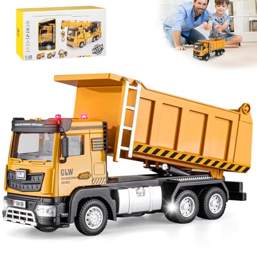 LYPPUL Baustellen Fahrzeuge Spielzeug, 1:40 Metall Baufahrzeuge LKW Auto Spielzeug, Kinder Baustellenfahrzeuge mit Sound und Licht, Lastwagen Spielzeug für Kinder und Erwachsene LYPPUL Baustellen Fahrzeuge Spielzeug, 1:40 Metall Baufahrzeuge LKW Auto Spielzeug, Kinder Baustellenfahrzeuge mit Sound und Licht, Lastwagen Spielzeug für Kinder und Erwachsene von LYPPUL