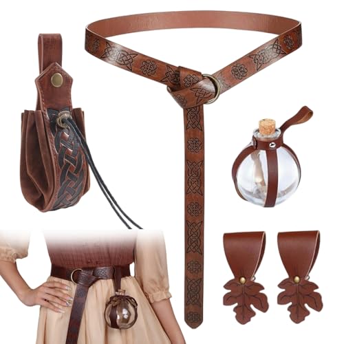LYPPUL Halloween Nekromanten Anzug, 5PCS Mittelalter Gürtel, Mittelalter Accessoires Set mit Zaubertrank FläSchchen GüRtelschlaufe für Halloween Wikinger Piraten Hexe Ritter Kostüm LYPPUL Halloween Nekromanten Anzug, 5PCS Mittelalter Gürtel, Mittelalter Accessoires Set mit Zaubertrank FläSchchen GüRtelschlaufe für Halloween Wikinger Piraten Hexe Ritter Kostüm von LYPPUL