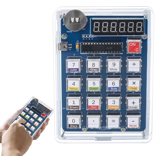 LYPPUL DIY Lötübungsset, 6 Ziffern Lötprojekt Kit, Display Taschenrechner DIY Löt Bausatz kit mit Display, Elektronische Kits für Löten Erwachsene Studenten Wissenschaft Bildung Spaß Löten Lernen Set von LYPPUL