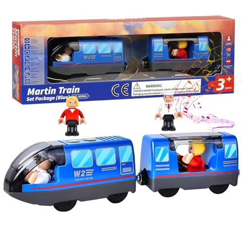 LYPPUL Eisenbahn elektrische lok, Batteriebetriebener Lokomotivzug, Leistungsstarker Motorzug kompatibel mit Thomas, Geschenk Spielzeug für Junge Mädchen LYPPUL Eisenbahn elektrische lok, Batteriebetriebener Lokomotivzug, Leistungsstarker Motorzug kompatibel mit Thomas, Geschenk Spielzeug für Junge Mädchen von LYPPUL