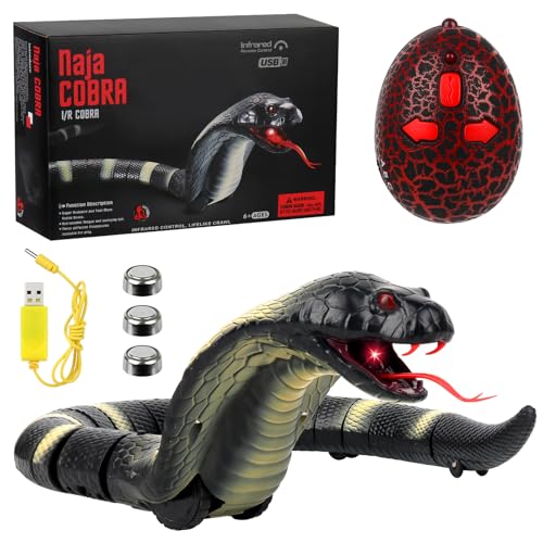 LYPPUL Ferngesteuerte Schlange, Elektrisches Schlangenspielzeug für Kinder, RC Ferngesteuert Kobra Schlange mit Fernbedienung, Remote Snake mit Einziehbarer Zunge & Schwingendem Schwanz für Streich LYPPUL Ferngesteuerte Schlange, Elektrisches Schlangenspielzeug für Kinder, RC Ferngesteuert Kobra Schlange mit Fernbedienung, Remote Snake mit Einziehbarer Zunge & Schwingendem Schwanz für Streich von LYPPUL