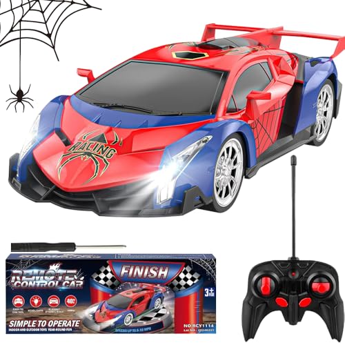 LYPPUL Ferngesteuertes Auto, 1:18 Spider RC Auto mit Fernbedienung, 2.4GHz RC Auto Spielzeug ab 3+ Jahre, Spider Remote Control Car mit LED Licht für Indoor Draußen Kinder Spiele Weihnachten Geschenke von LYPPUL