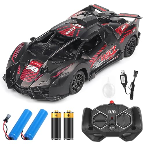 LYPPUL Ferngesteuertes Auto, RC Drift Car mit Sprühfunktion, 4WD Spielzeugauto mit Fernbedienung, 2,4 GHz Ferngesteuertes Rennauto mit Arbeitsscheinwerfern ab 3 4 5 6 7 8+ Jahre und Erwachsene LYPPUL Ferngesteuertes Auto, RC Drift Car mit Sprühfunktion, 4WD Spielzeugauto mit Fernbedienung, 2,4 GHz Ferngesteuertes Rennauto mit Arbeitsscheinwerfern ab 3 4 5 6 7 8+ Jahre und Erwachsene von LYPPUL