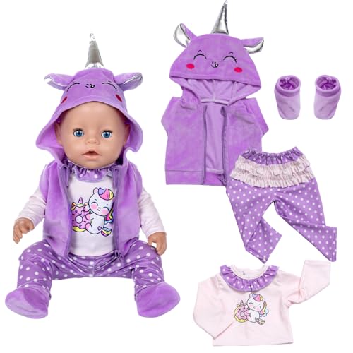LYPPUL Puppenkleidung für 36-45cm Puppen, Kleidung Outfits für Baby Puppen, 12-18 Zoll Born Baby Kleidung Puppen Zubehör mit Sweatshirt Kapuze Langärmelige Spitzenhosen Schuhe Puppen Kleidung LYPPUL Puppenkleidung für 36-45cm Puppen, Kleidung Outfits für Baby Puppen, 12-18 Zoll Born Baby Kleidung Puppen Zubehör mit Sweatshirt Kapuze Langärmelige Spitzenhosen Schuhe Puppen Kleidung von LYPPUL
