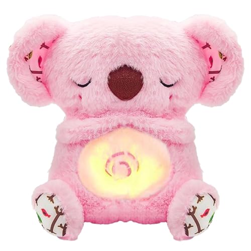 LYPPUL Schlummer Otter, Schlummer Kuscheltier, Otter Kuscheltier mit Herzschlag Atembewegung und Sanfter Musik, Kuscheltier Plüschfigur Geburtstags Geschenke für Jungen Mädchen (Rosa) von LYPPUL